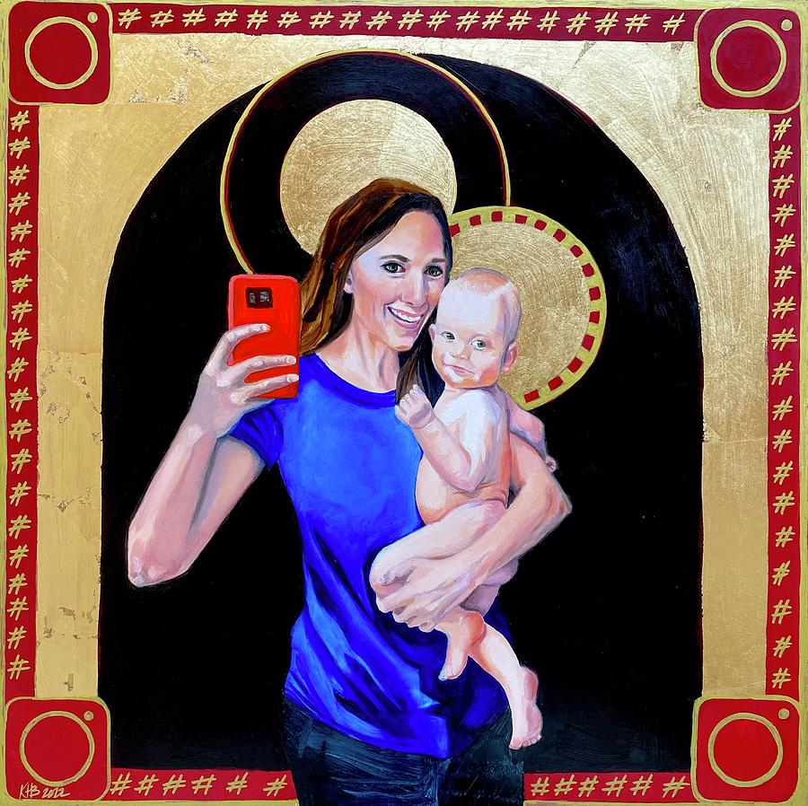 Modern Day Mary Painting by Kirsten Beitler