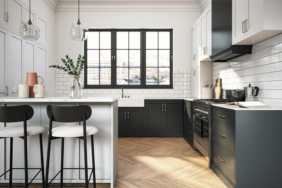 Modern elegant kitchen stock photo Photograph by CreativaStudio