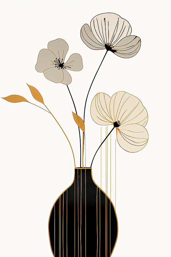 Modern Flowers Wall Art Painting by Lourry Legarde