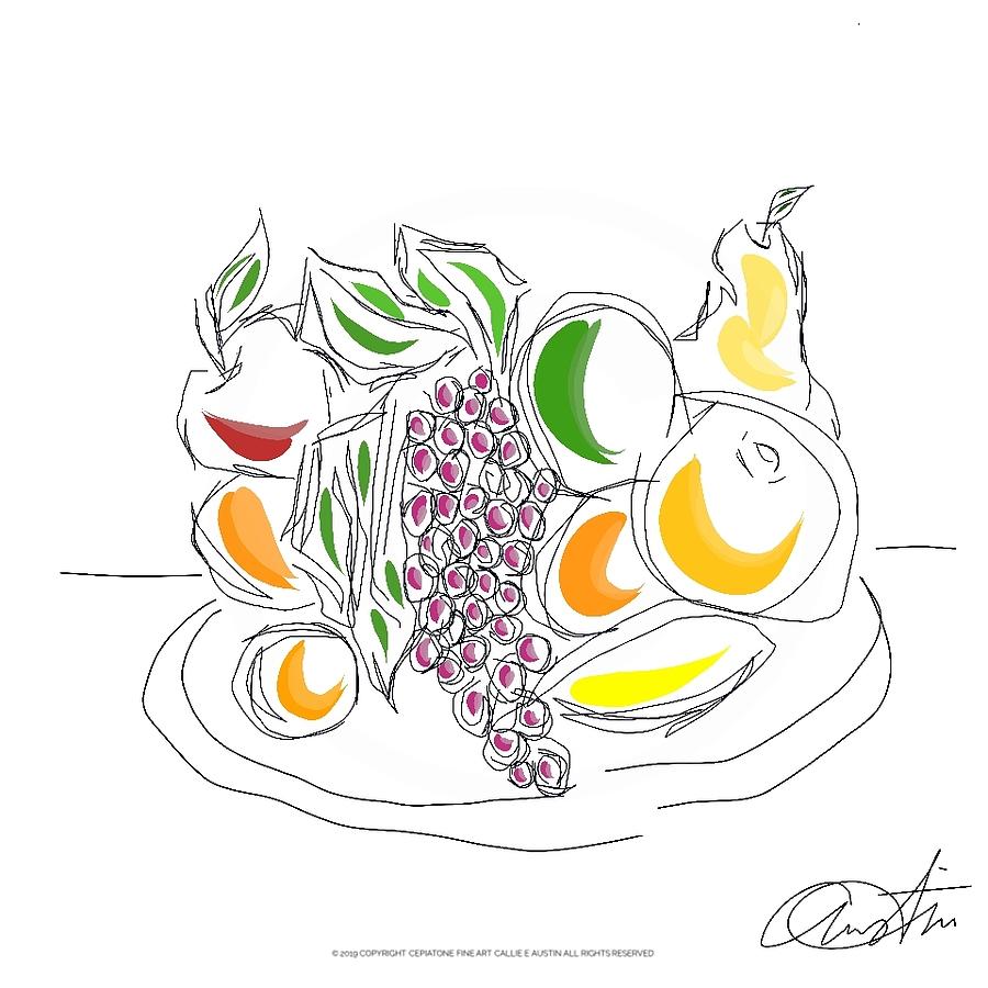 Modern Fruit Bowl Drawing by Callie E Austin