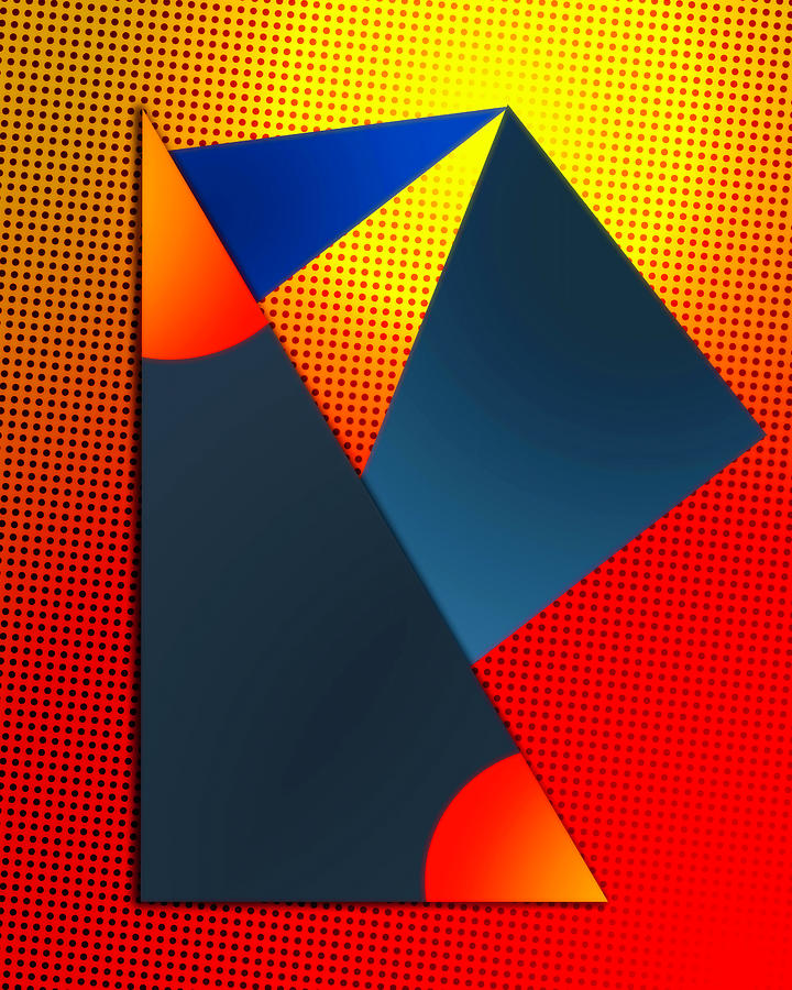 Modern Geometric Abstract Half Tone Warm Digital Art by Dan Sproul