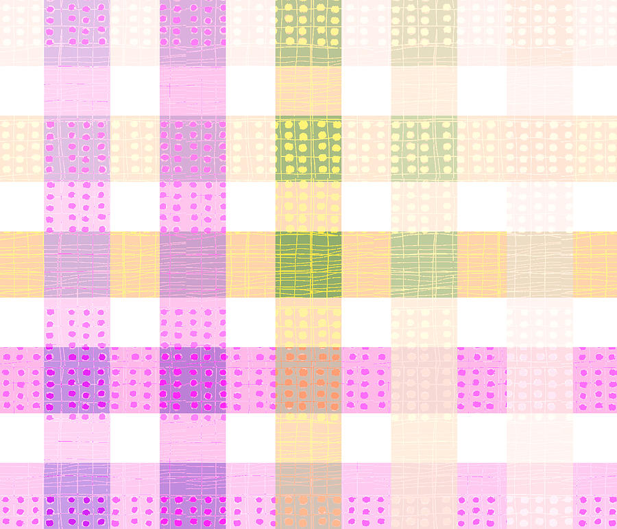 Modern Geometric Art Pattern in Pink Purple and Green Digital Art by Patricia Awapara
