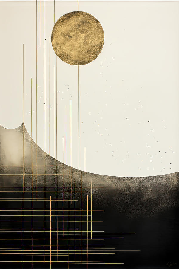 Modern Geometric Moon Art Painting