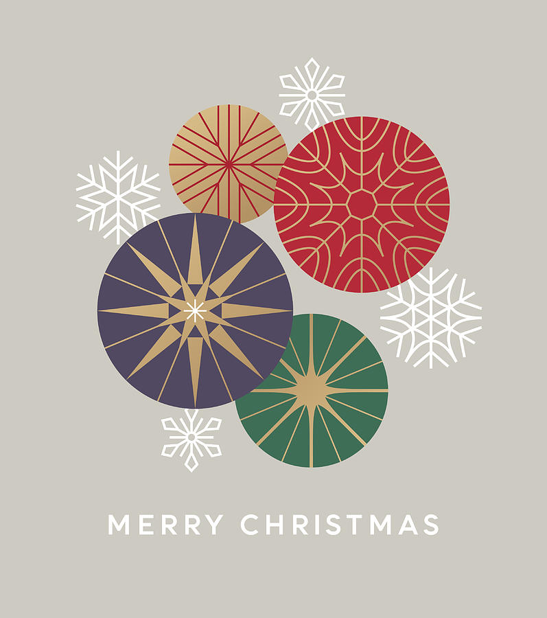 Modern Graphic Christmas Card Drawing by Aleksandarvelasevic Modern Graphic Christmas Card Drawing by Aleksandarvelasevic