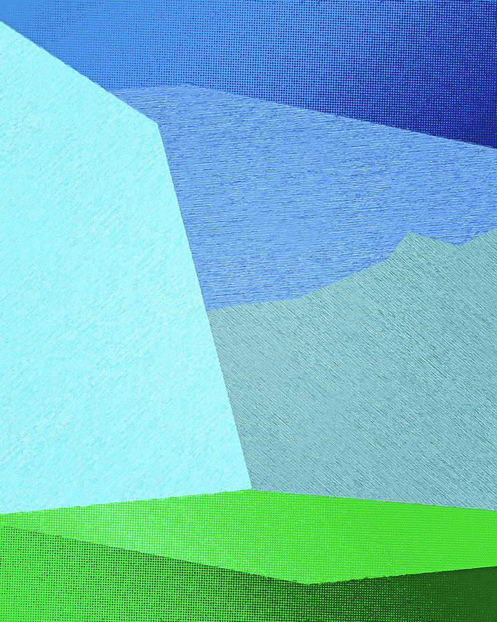 Modern Landscape Blue And Green Mixed Media by Dan Sproul
