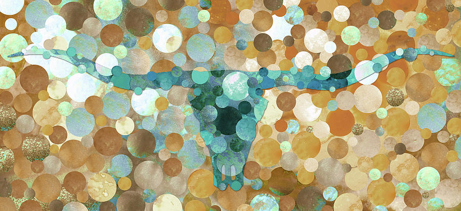 Cow Painting - Modern Longhorn Cow Art by Sharon Cummings Cow Painting - Modern Longhorn Cow Art by Sharon Cummings