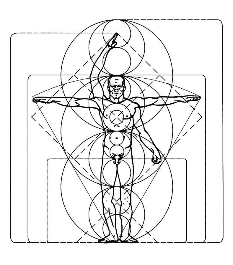 Modern Man, Leonardo, Da Vinci, Body, Human, Anatomy, Symbol. Digital Art  by Tom Hill - Pixels