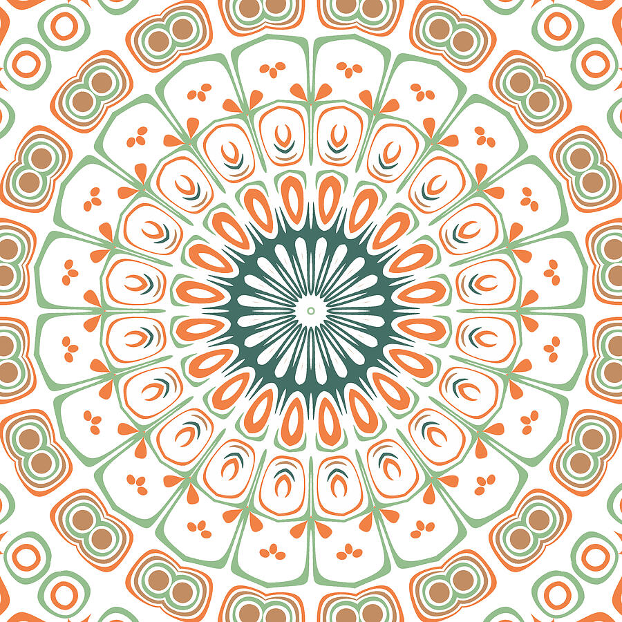 Modern Mandala Kaleidoscope Medallion Design Digital Art by Mercury McCutcheon