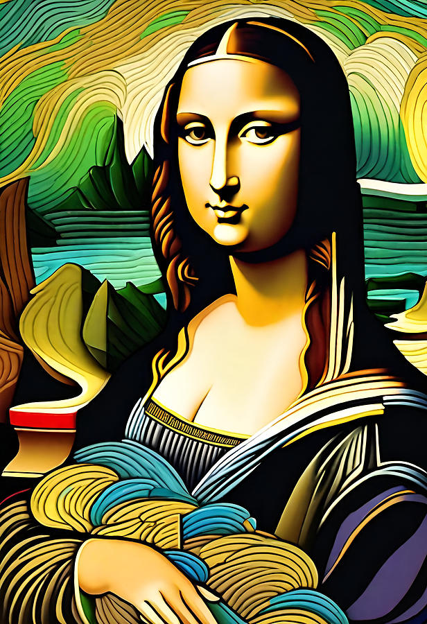 AI Modern Day Mona Lisa Painting Mixed Media by Clayton Eason - Fine ...