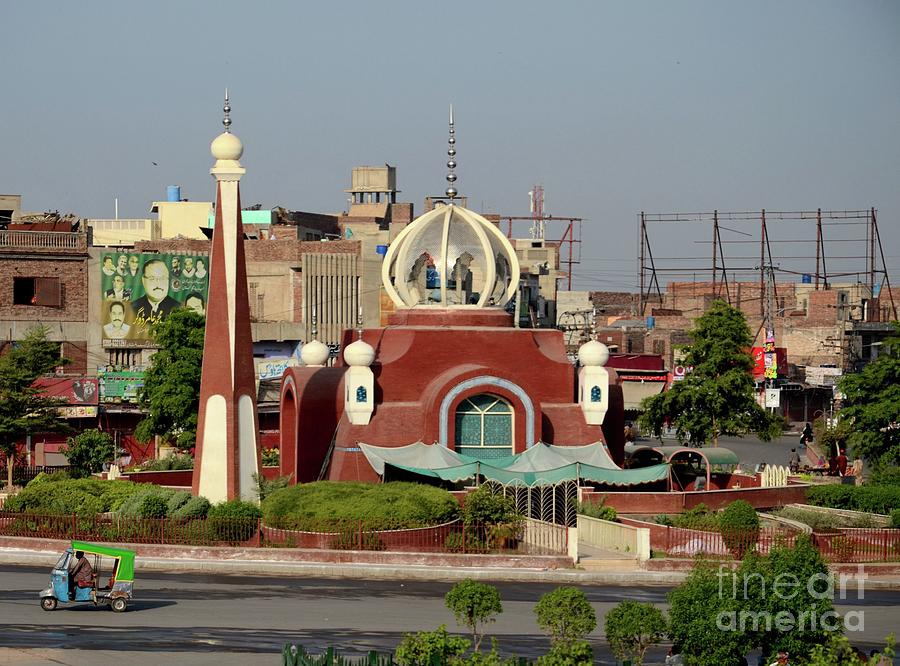 Architecture Photograph - Modern mosque in city center traffic roundabout Multan Pakistan by Imran Ahmed