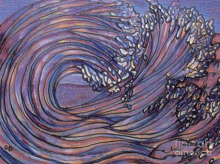 Modern Purple Wave Painting by Bradley Boug