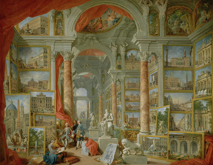 Modern Rome, 1757 Painting by Giovanni Paolo Panini