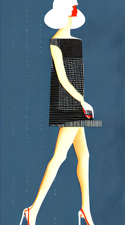 Modern Short Dress Fashion Woman Silhouette  Digital Art by Amalia Suruceanu