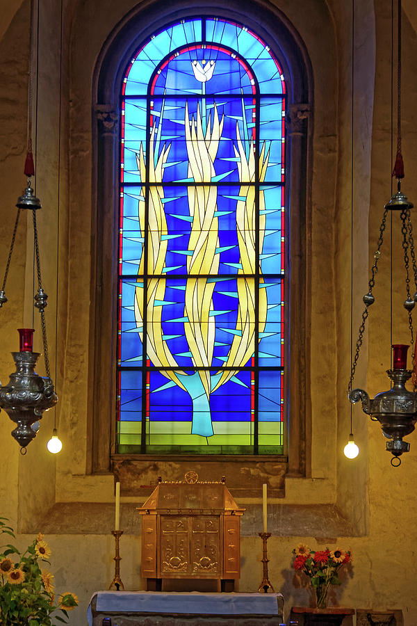 Modern Stained Glass Window Photograph by Sally Weigand