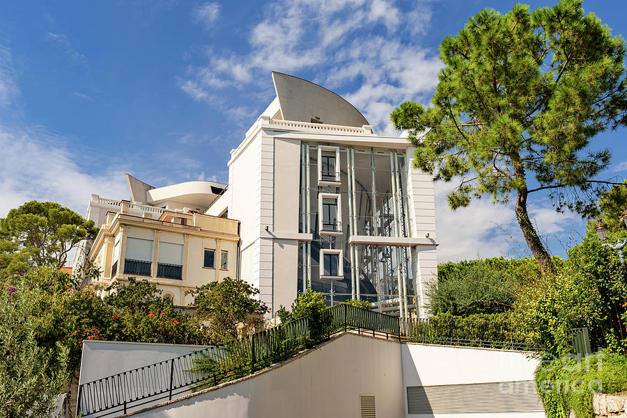 Modern style architecture house in the city of Monte Carlo, Mona Photograph by Marek Poplawski