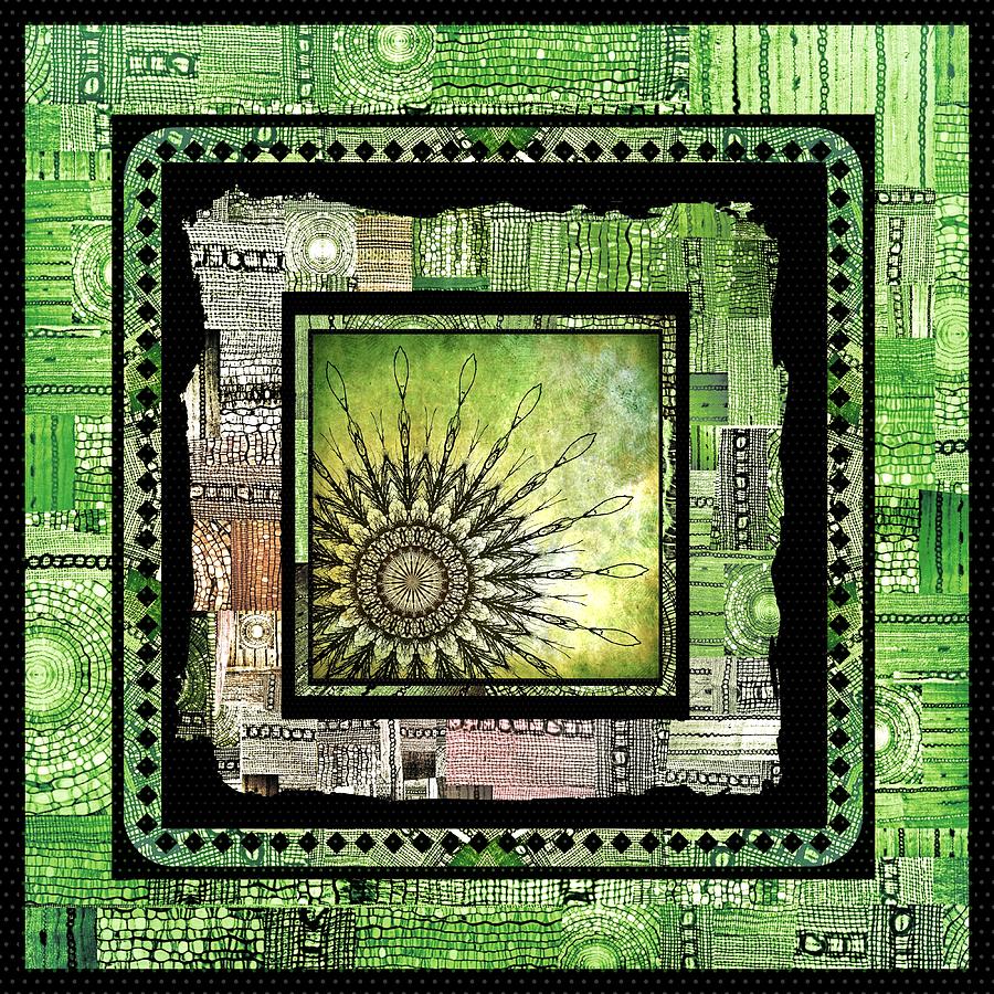 Modern Sun Collage in Green Mixed Media by Tara Turner - Fine Art America