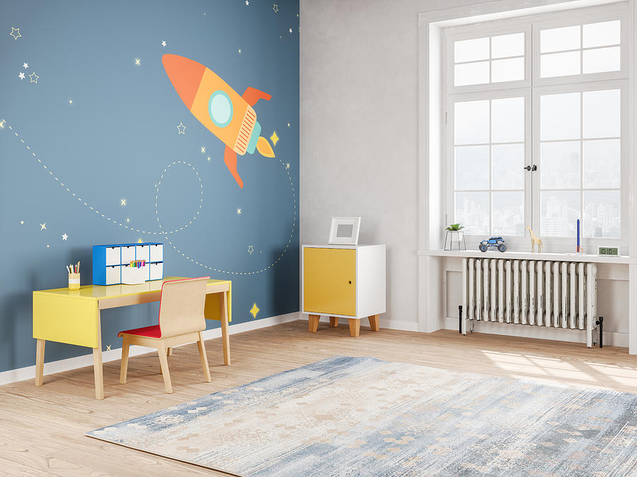 Modern Teen Bedroom in Space Style Photograph by Onurdongel
