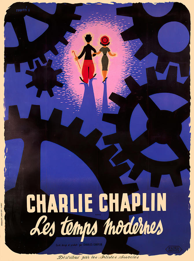 Vintage Mixed Media - Modern Times with Charlie Chaplin, 1936-2 by Movie World Posters
