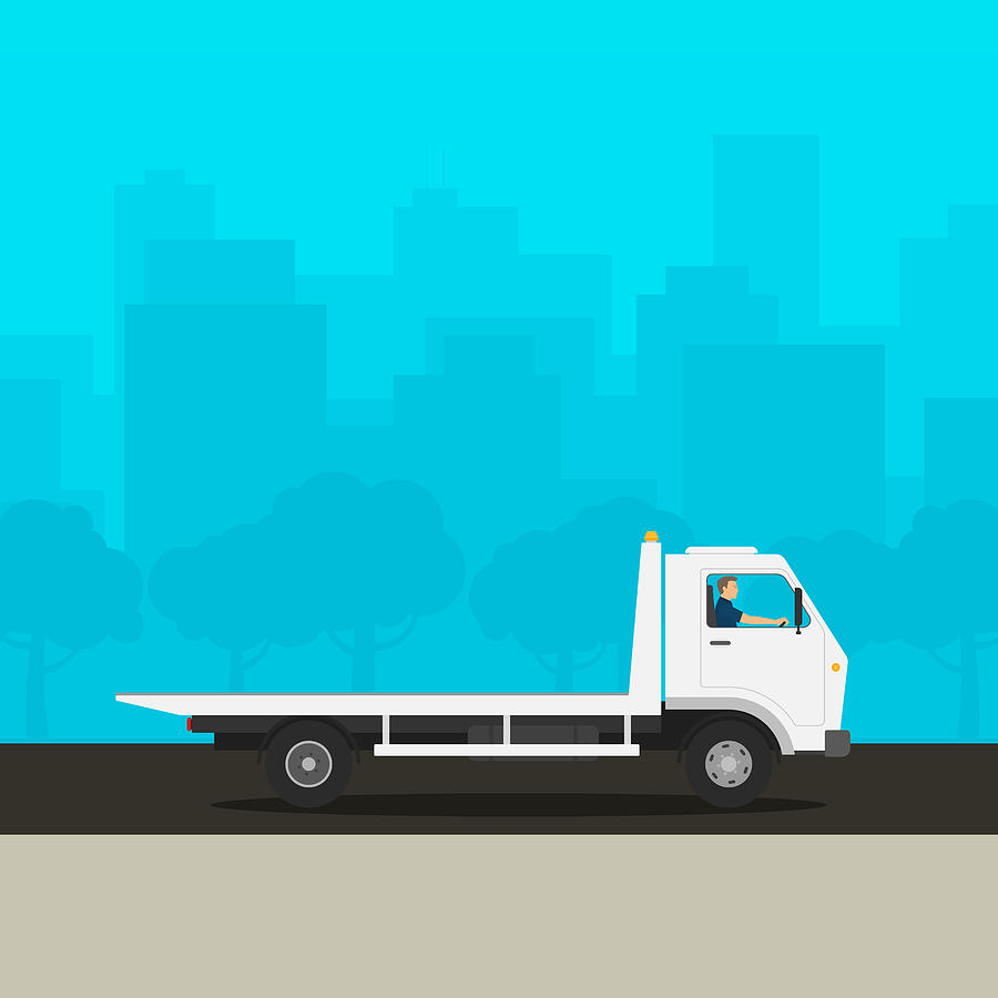 Modern tow truck unloaded illustration Photograph by Flavio Coelho