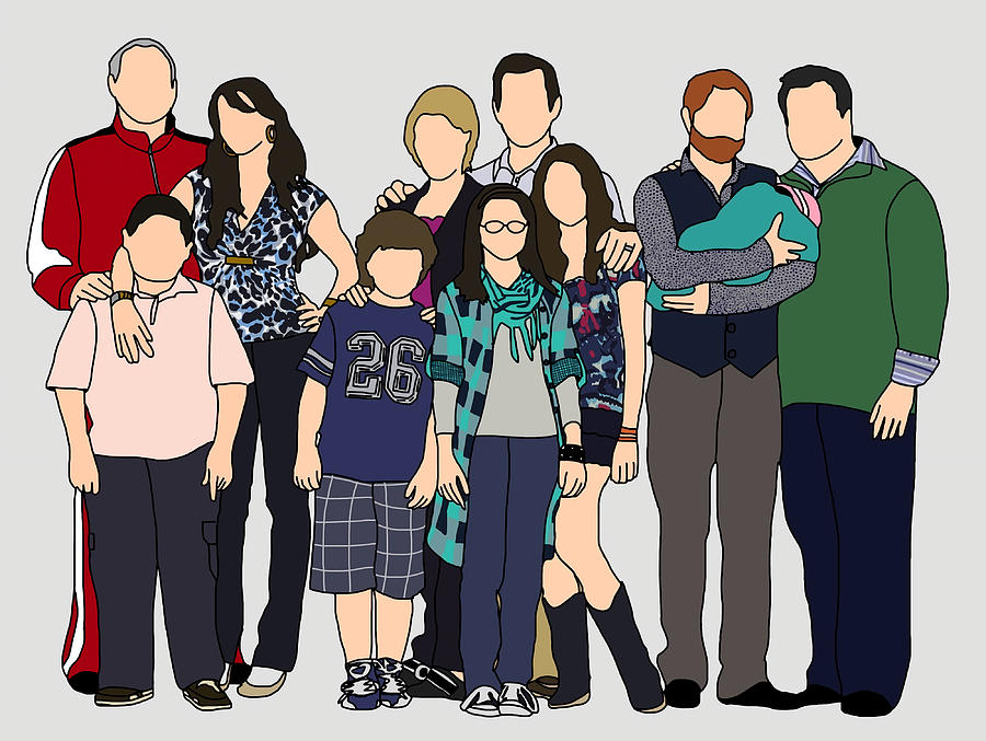 modernfamily Poster cute Painting by Stevens Smith - Pixels