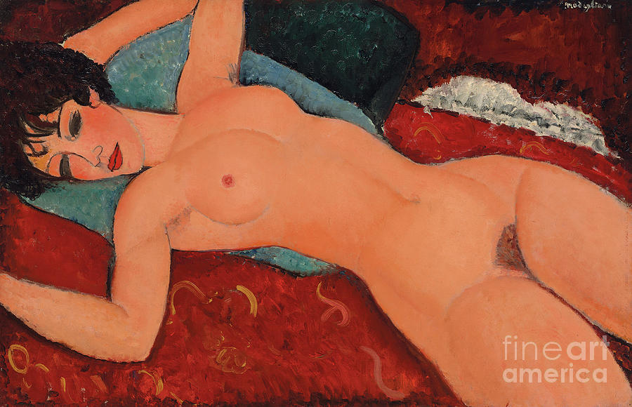 Nude Painting - Modigliani, Reclining nude by Amedeo Modigliani