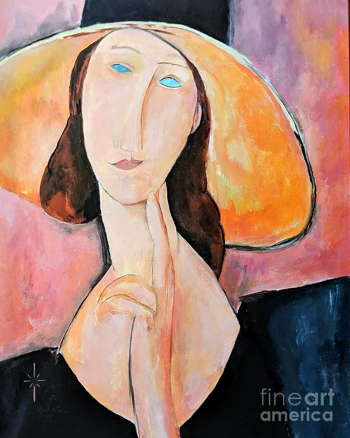 after Amedeo Modigliani         Painting by Jodie Marie Anne Richardson Traugott          aka jm-ART