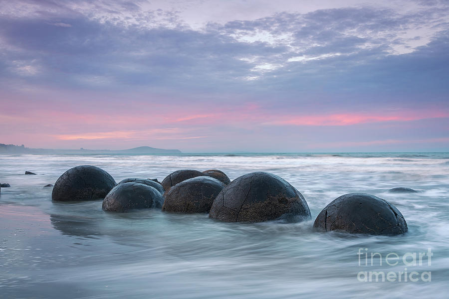 Moeraki boulders at sunset Photograph by Matteo Colombo