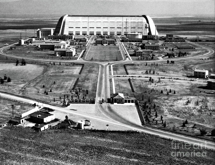 Moffett Federal Airfield Base  NASA circa 1934 Santa Clara County California Silicon Valley Photograph by Peter Ogden