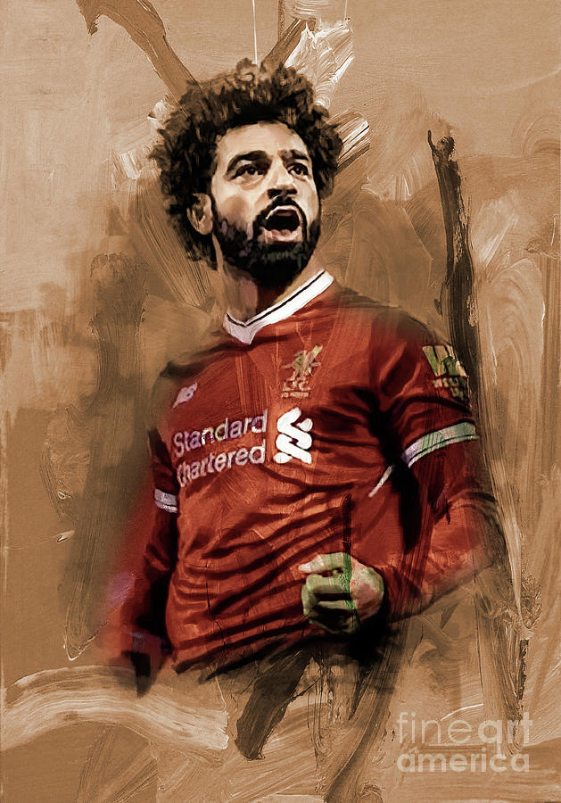 Mohamad salah football player Painting by Gull G