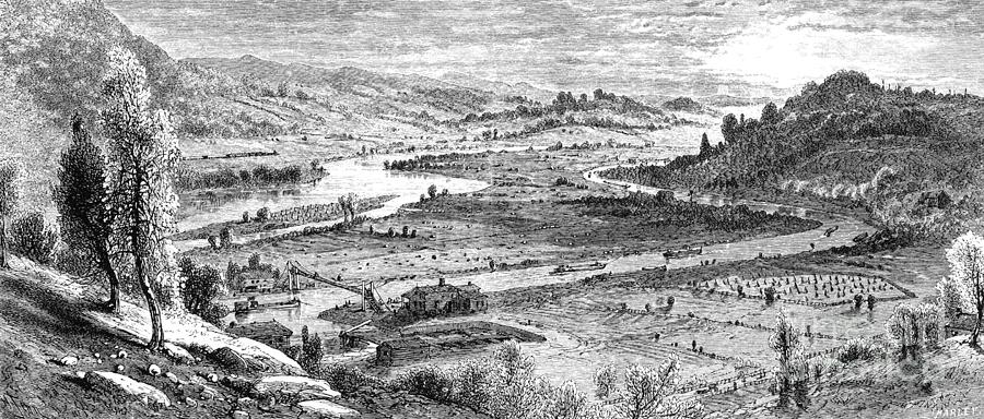 1874 Drawing - Mohawk Valley, New York, 1874 by Harry Fenn
