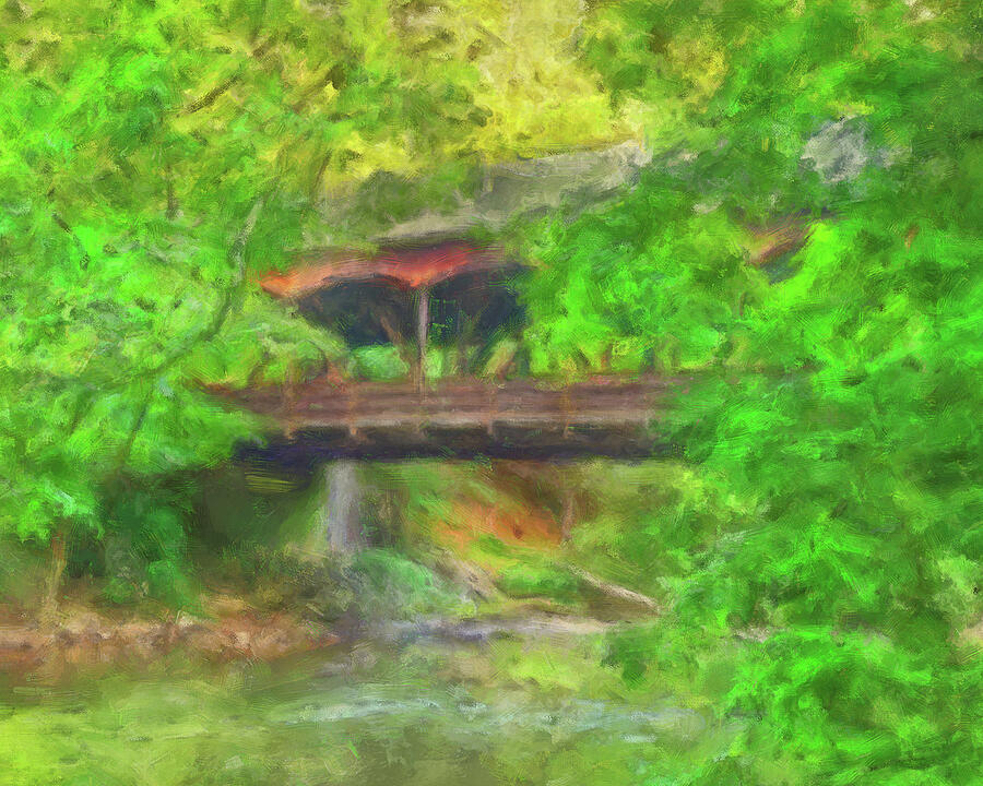 Mohican Covered Bridge Painting Painting by Dan Sproul Mohican Covered Bridge Painting Painting by Dan Sproul