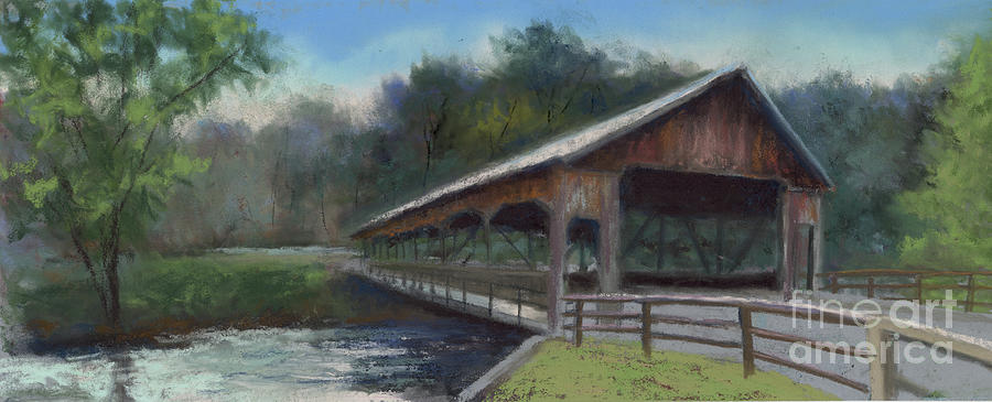 Mohican Covered Bridge Pastel by Terri  Meyer