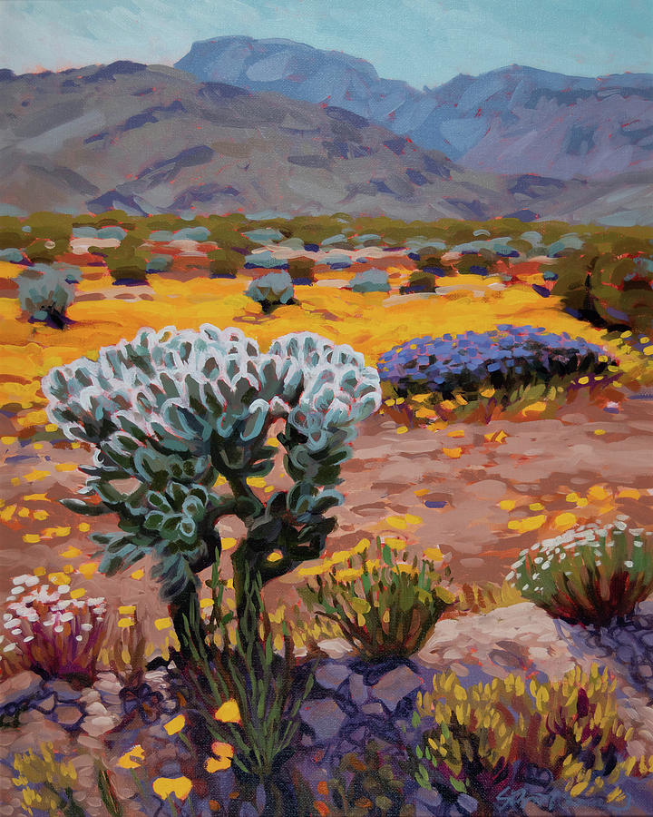 Mojave Chollas Painting by Stephen Bartholomew