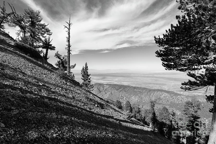 Black And White Photograph - Mojave Desert Mountain View Black and White by Trekkerimages Photography