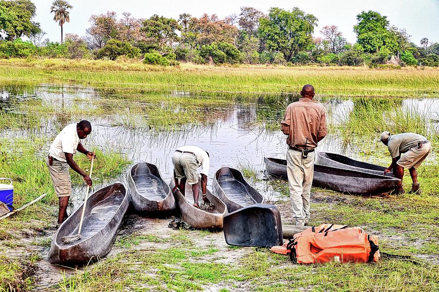 Mokoro Canoes And The Okavango River In South Africa Photograph