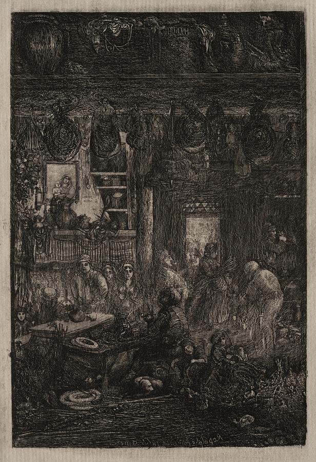 Moldavian Interior 1865 Rodolphe Bresdin Painting by MotionAge Designs