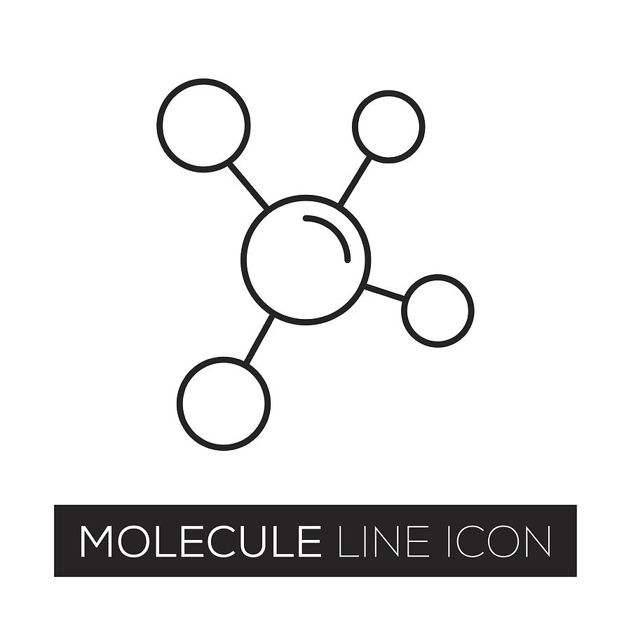 Molecule Line Icon Drawing by Cnythzl