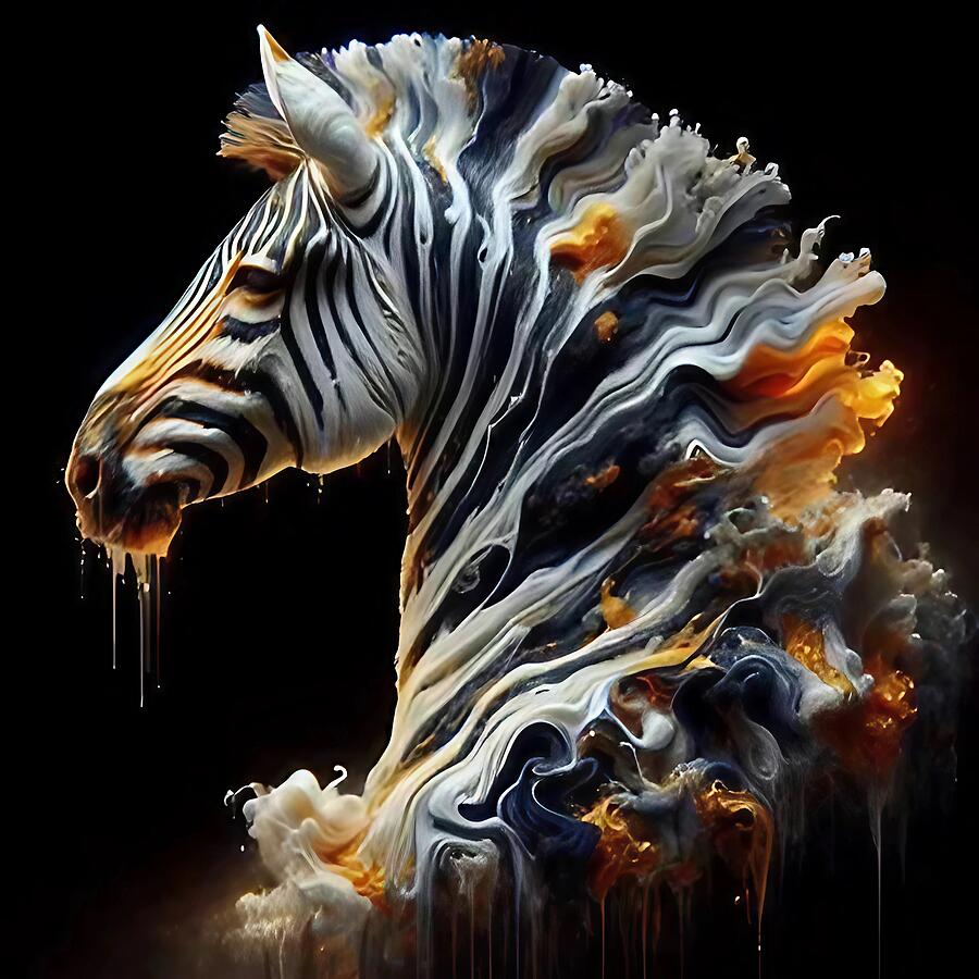 Molten Zebra Digital Art by Stephanie Fischer Molten Zebra Digital Art by Stephanie Fischer