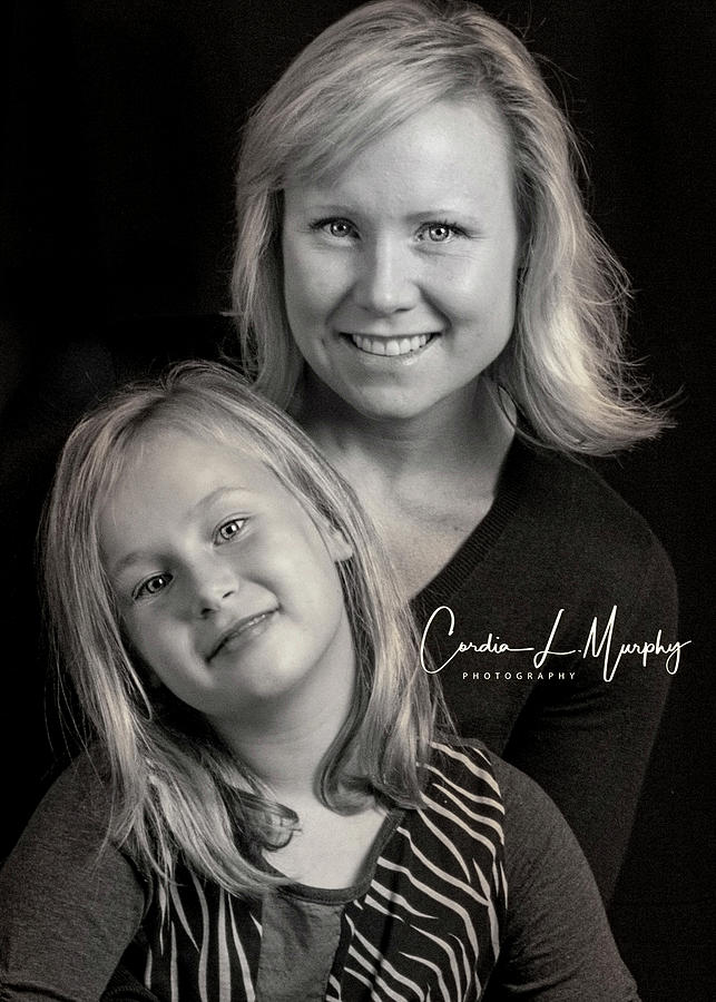 Mom And Daughter in Black and White Photograph by Cordia Murphy