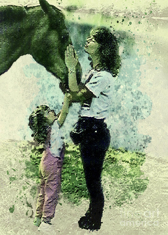 Mom And Horse Digital Art by Anthony Ellis