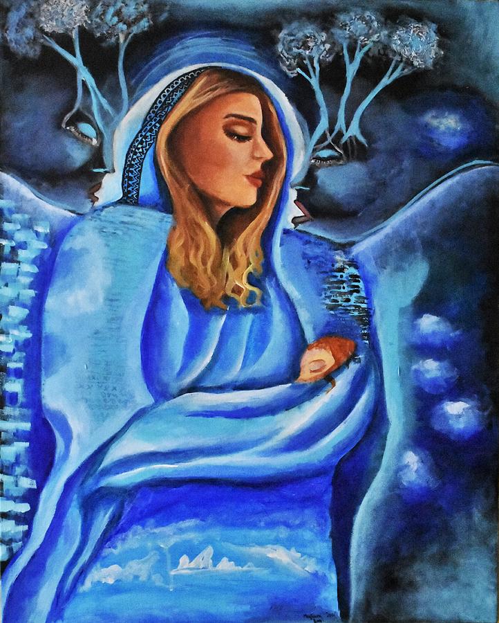 Mom and my guardian angels Painting by Meghana AKA Meghan Basi - Fine ...