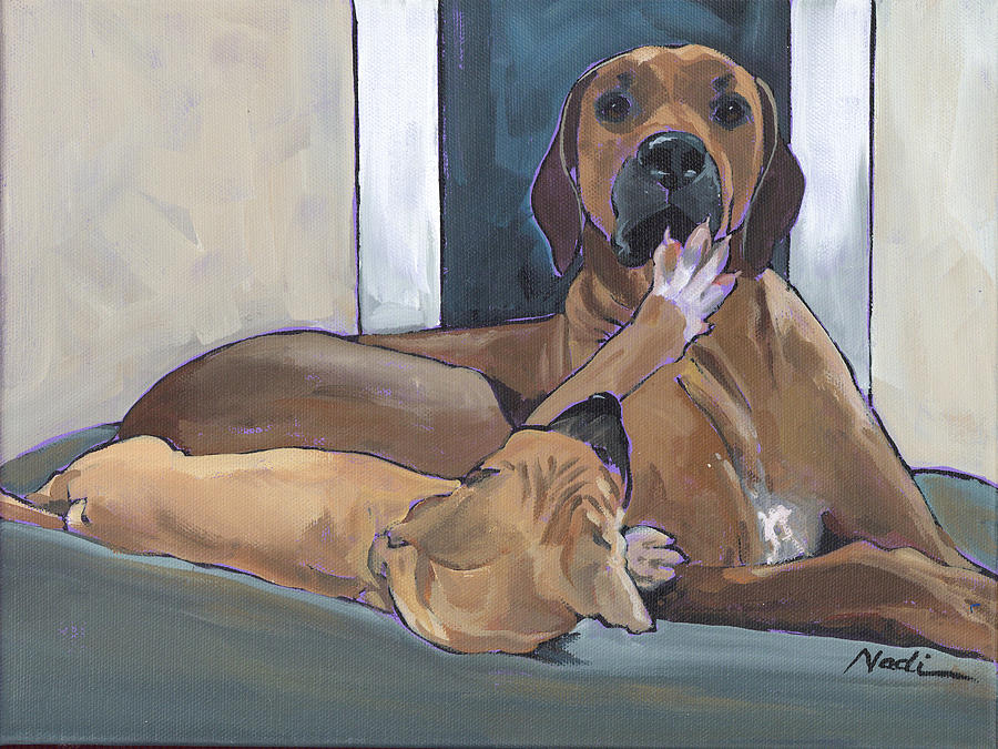 Mom and Pup Painting by Nadi Spencer