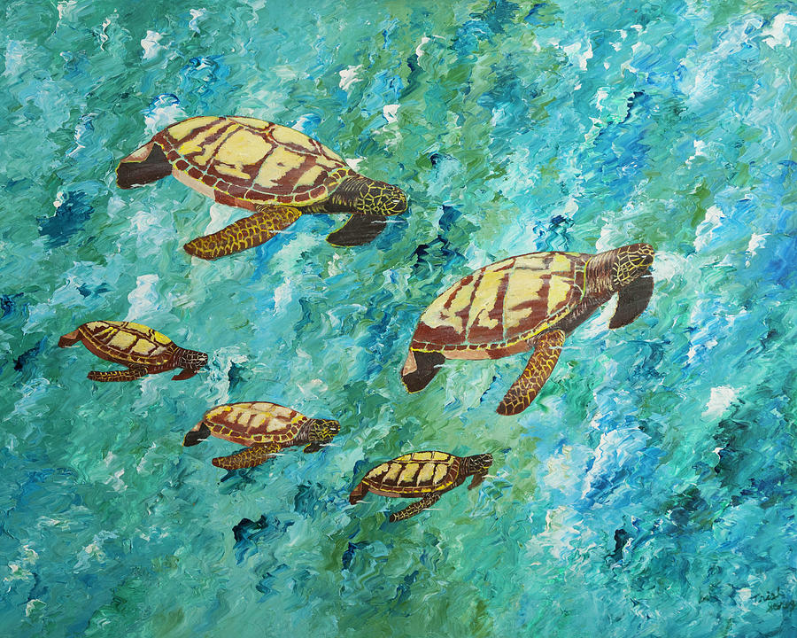 Mom Dad And Three Children Painting By Trish Storey - Pixels