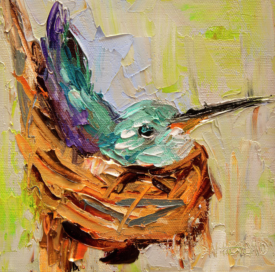 Momma Hummingbird Painting by Diane Whitehead
