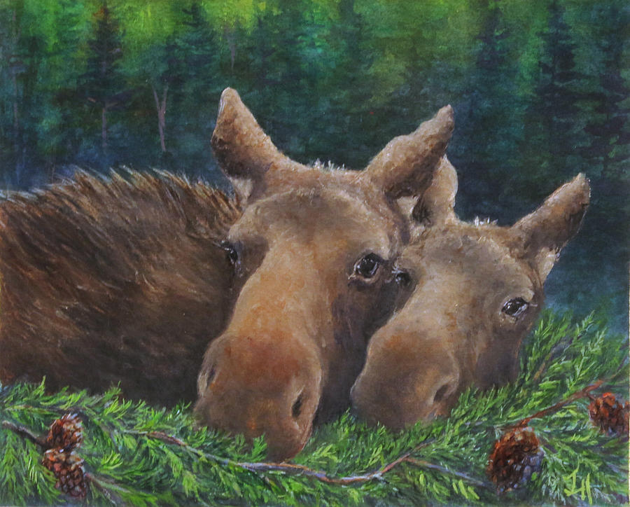 Momma Moose Painting by June Hunt