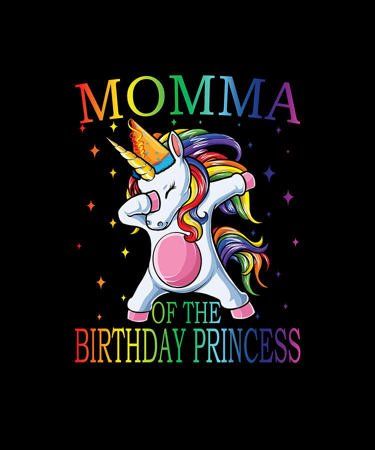 MOMMA of the Birthday Princess Unicorn Girl Drawing by DHBubble - Fine ...