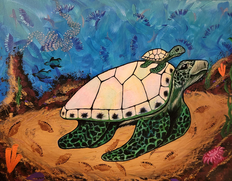 Momma Turtle Digital Art by Jessa Art Studio - Fine Art America