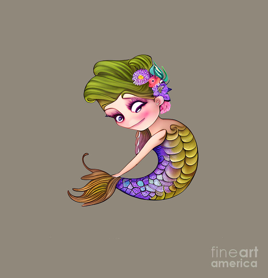 Mommy Mermaid Digital Art by Debra Miller