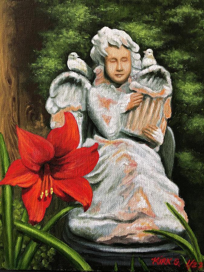 Garden Angel Painting - Mommys Angel by Kirk Graham
