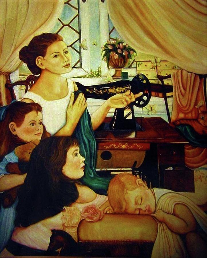 Moms sewing room  Painting by Dalgis Edelson